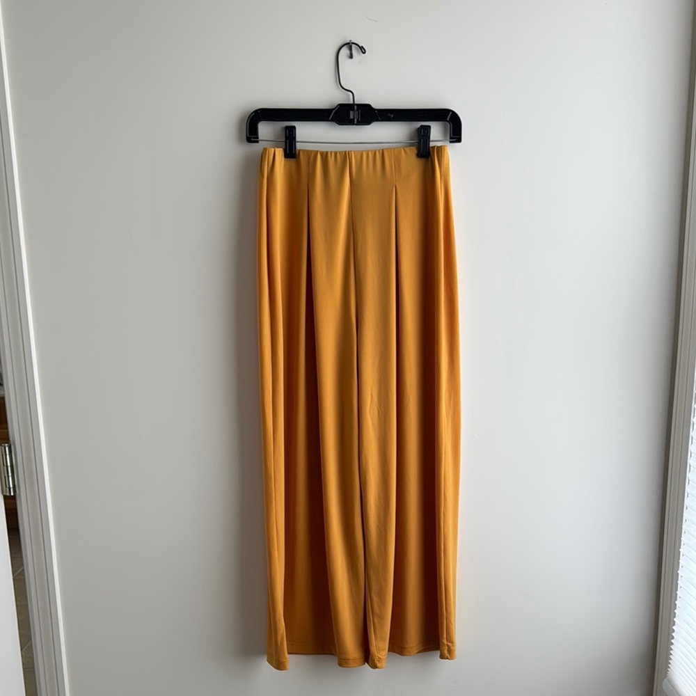 Elegant Mustard Wide Leg Pants